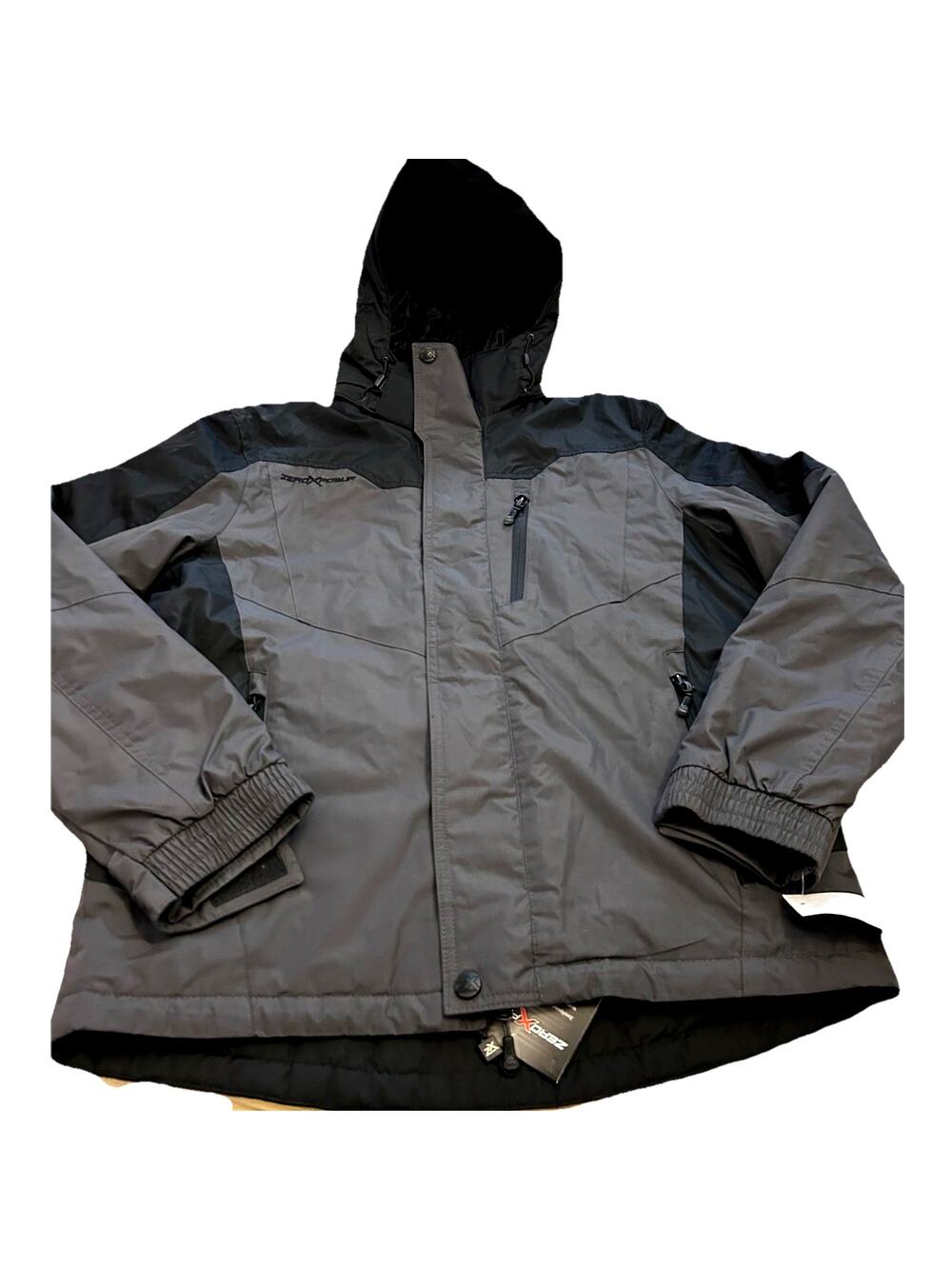 Mens S Jacket Winter Parka Insulated Water Resistant Hooded Mid weight BLK $120